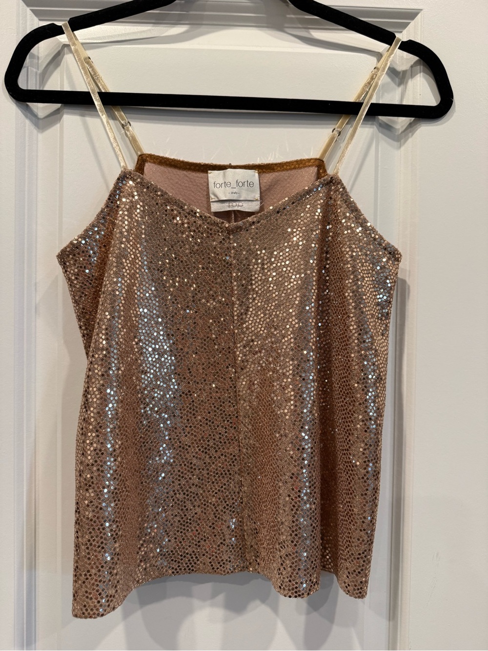 forte_forte Rose Gold Sequin Cami Top
